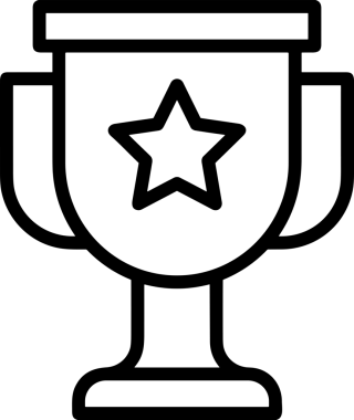 Kazanan Siyah ve Beyaz Logo Simgesi Markalaşma ve Tasarım için PNG Biçiminde