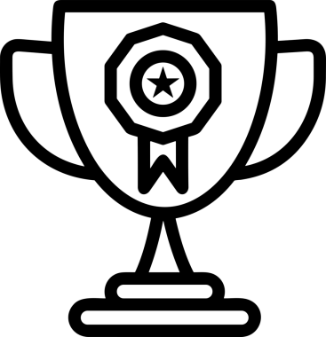 Kazanan Siyah ve Beyaz Logo Simgesi Markalaşma ve Tasarım için PNG Biçiminde