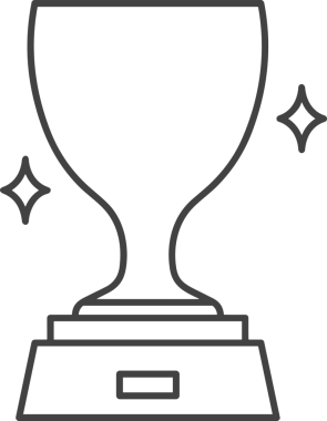 Kazanan Siyah ve Beyaz Logo Simgesi Markalaşma ve Tasarım için PNG Biçiminde