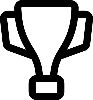 Kazanan Siyah ve Beyaz Logo Simgesi Markalaşma ve Tasarım için PNG Biçiminde