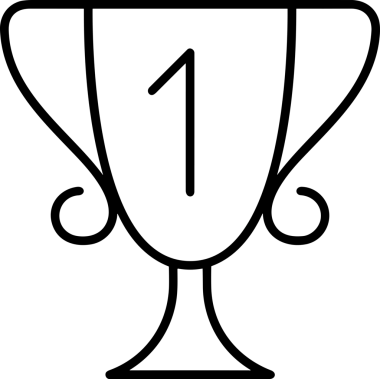 Kazanan Siyah ve Beyaz Logo Simgesi Markalaşma ve Tasarım için PNG Biçiminde