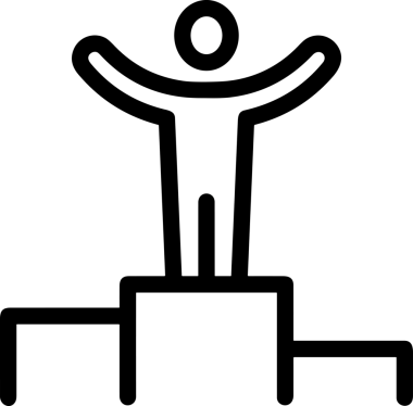 Kazanan Siyah ve Beyaz Logo Simgesi Markalaşma ve Tasarım için PNG Biçiminde