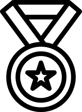 Kazanan Siyah ve Beyaz Logo Simgesi Markalaşma ve Tasarım için PNG Biçiminde