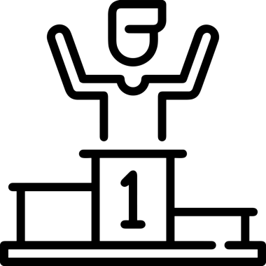 Kazanan Siyah ve Beyaz Logo Simgesi Markalaşma ve Tasarım için PNG Biçiminde