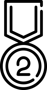 Kazanan Siyah ve Beyaz Logo Simgesi Markalaşma ve Tasarım için PNG Biçiminde