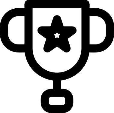 Kazanan Siyah ve Beyaz Logo Simgesi Markalaşma ve Tasarım için PNG Biçiminde