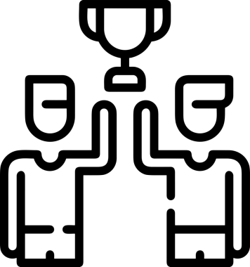 Kazanan Siyah ve Beyaz Logo Simgesi Markalaşma ve Tasarım için PNG Biçiminde