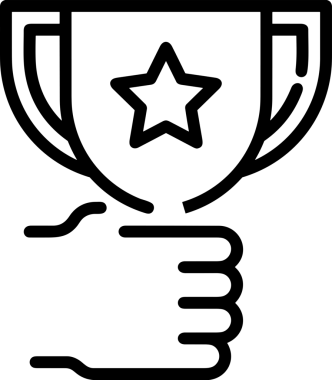 Kazanan Siyah ve Beyaz Logo Simgesi Markalaşma ve Tasarım için PNG Biçiminde