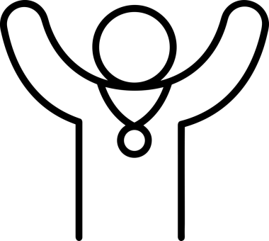 Kazanan Siyah ve Beyaz Logo Simgesi Markalaşma ve Tasarım için PNG Biçiminde