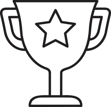 Kazanan Siyah ve Beyaz Logo Simgesi Markalaşma ve Tasarım için PNG Biçiminde