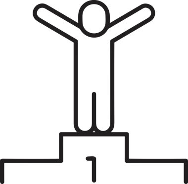 Kazanan Siyah ve Beyaz Logo Simgesi Markalaşma ve Tasarım için PNG Biçiminde