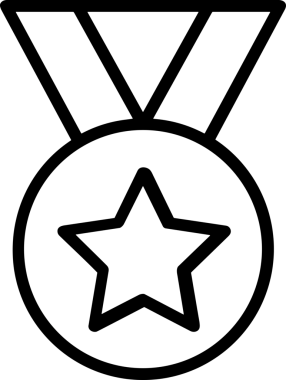 Kazanan Siyah ve Beyaz Logo Simgesi Markalaşma ve Tasarım için PNG Biçiminde