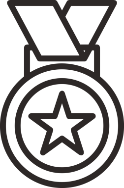 Kazanan Siyah ve Beyaz Logo Simgesi Markalaşma ve Tasarım için PNG Biçiminde