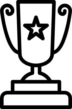 Kazanan Siyah ve Beyaz Logo Simgesi Markalaşma ve Tasarım için PNG Biçiminde