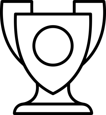 Kazanan Siyah ve Beyaz Logo Simgesi Markalaşma ve Tasarım için PNG Biçiminde