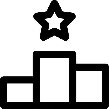 Kazanan Siyah ve Beyaz Logo Simgesi Markalaşma ve Tasarım için PNG Biçiminde