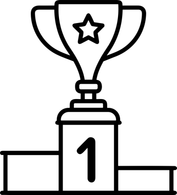 Kazanan Siyah ve Beyaz Logo Simgesi Markalaşma ve Tasarım için PNG Biçiminde
