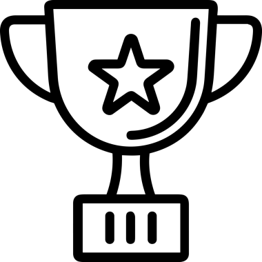 Kazanan Siyah ve Beyaz Logo Simgesi Markalaşma ve Tasarım için PNG Biçiminde