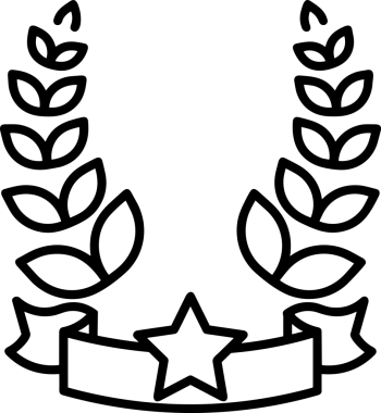 Kazanan Siyah ve Beyaz Logo Simgesi Markalaşma ve Tasarım için PNG Biçiminde