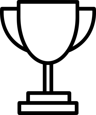 Kazanan Siyah ve Beyaz Logo Simgesi Markalaşma ve Tasarım için PNG Biçiminde