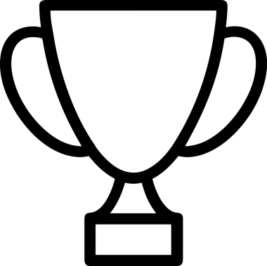 Kazanan Siyah ve Beyaz Logo Simgesi Markalaşma ve Tasarım için PNG Biçiminde