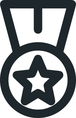 Kazanan Siyah ve Beyaz Logo Simgesi Markalaşma ve Tasarım için PNG Biçiminde