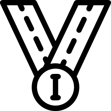 Kazanan Siyah ve Beyaz Logo Simgesi Markalaşma ve Tasarım için PNG Biçiminde