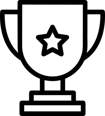 Kazanan Siyah ve Beyaz Logo Simgesi Markalaşma ve Tasarım için PNG Biçiminde