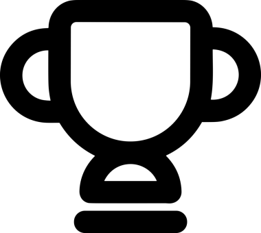 Kazanan Siyah ve Beyaz Logo Simgesi Markalaşma ve Tasarım için PNG Biçiminde