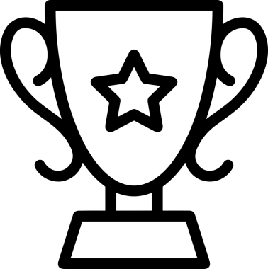 Kazanan Siyah ve Beyaz Logo Simgesi Markalaşma ve Tasarım için PNG Biçiminde