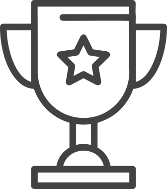 Kazanan Siyah ve Beyaz Logo Simgesi Markalaşma ve Tasarım için PNG Biçiminde