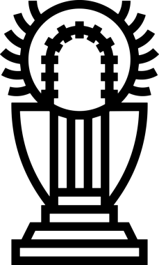 Kazanan Siyah ve Beyaz Logo Simgesi Markalaşma ve Tasarım için PNG Biçiminde