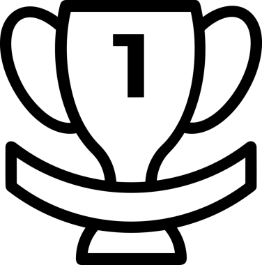 Kazanan Siyah ve Beyaz Logo Simgesi Markalaşma ve Tasarım için PNG Biçiminde