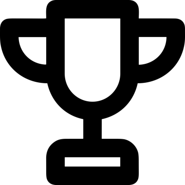 Kazanan Siyah ve Beyaz Logo Simgesi Markalaşma ve Tasarım için PNG Biçiminde