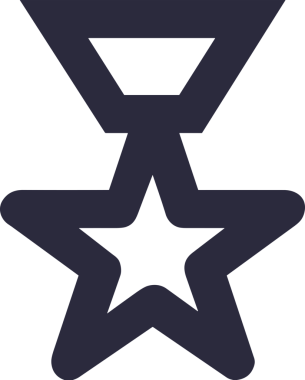 Kazanan Siyah ve Beyaz Logo Simgesi Markalaşma ve Tasarım için PNG Biçiminde