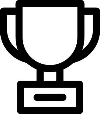 Kazanan Siyah ve Beyaz Logo Simgesi Markalaşma ve Tasarım için PNG Biçiminde