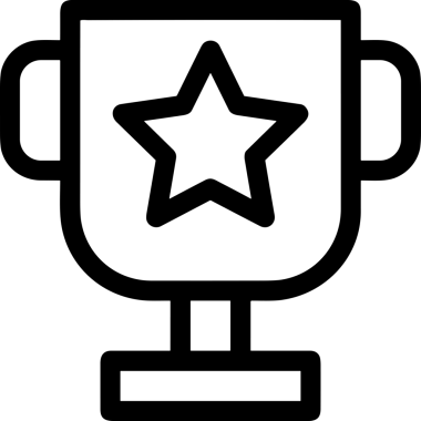 Kazanan Siyah ve Beyaz Logo Simgesi Markalaşma ve Tasarım için PNG Biçiminde