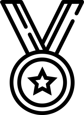 Kazanan Siyah ve Beyaz Logo Simgesi Markalaşma ve Tasarım için PNG Biçiminde