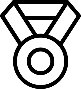 Kazanan Siyah ve Beyaz Logo Simgesi Markalaşma ve Tasarım için PNG Biçiminde
