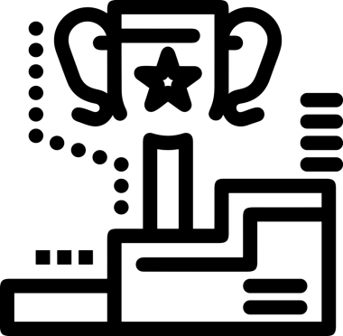 Kazanan Siyah ve Beyaz Logo Simgesi Markalaşma ve Tasarım için PNG Biçiminde