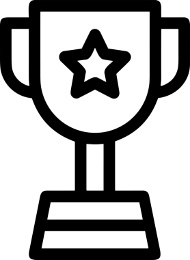 Kazanan Siyah ve Beyaz Logo Simgesi Markalaşma ve Tasarım için PNG Biçiminde