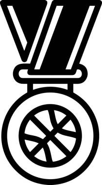 Kazanan Siyah ve Beyaz Logo Simgesi Markalaşma ve Tasarım için PNG Biçiminde