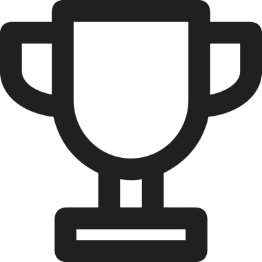 Kazanan Siyah ve Beyaz Logo Simgesi Markalaşma ve Tasarım için PNG Biçiminde