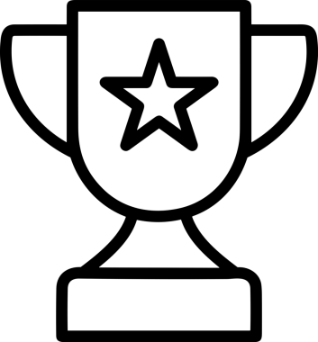 Kazanan Siyah ve Beyaz Logo Simgesi Markalaşma ve Tasarım için PNG Biçiminde