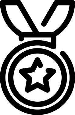 Kazanan Siyah ve Beyaz Logo Simgesi Markalaşma ve Tasarım için PNG Biçiminde