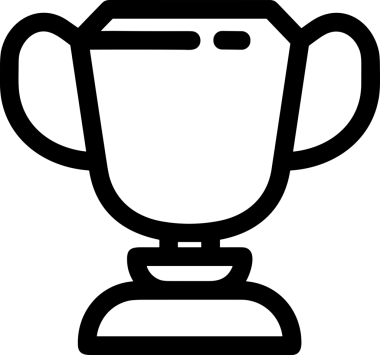 Kazanan Siyah ve Beyaz Logo Simgesi Markalaşma ve Tasarım için PNG Biçiminde