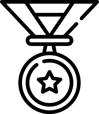 Kazanan Siyah ve Beyaz Logo Simgesi Markalaşma ve Tasarım için PNG Biçiminde
