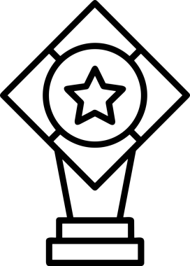 Kazanan Siyah ve Beyaz Logo Simgesi Markalaşma ve Tasarım için PNG Biçiminde