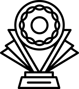 Kazanan Siyah ve Beyaz Logo Simgesi Markalaşma ve Tasarım için PNG Biçiminde