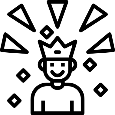 Kazanan Siyah ve Beyaz Logo Simgesi Markalaşma ve Tasarım için PNG Biçiminde